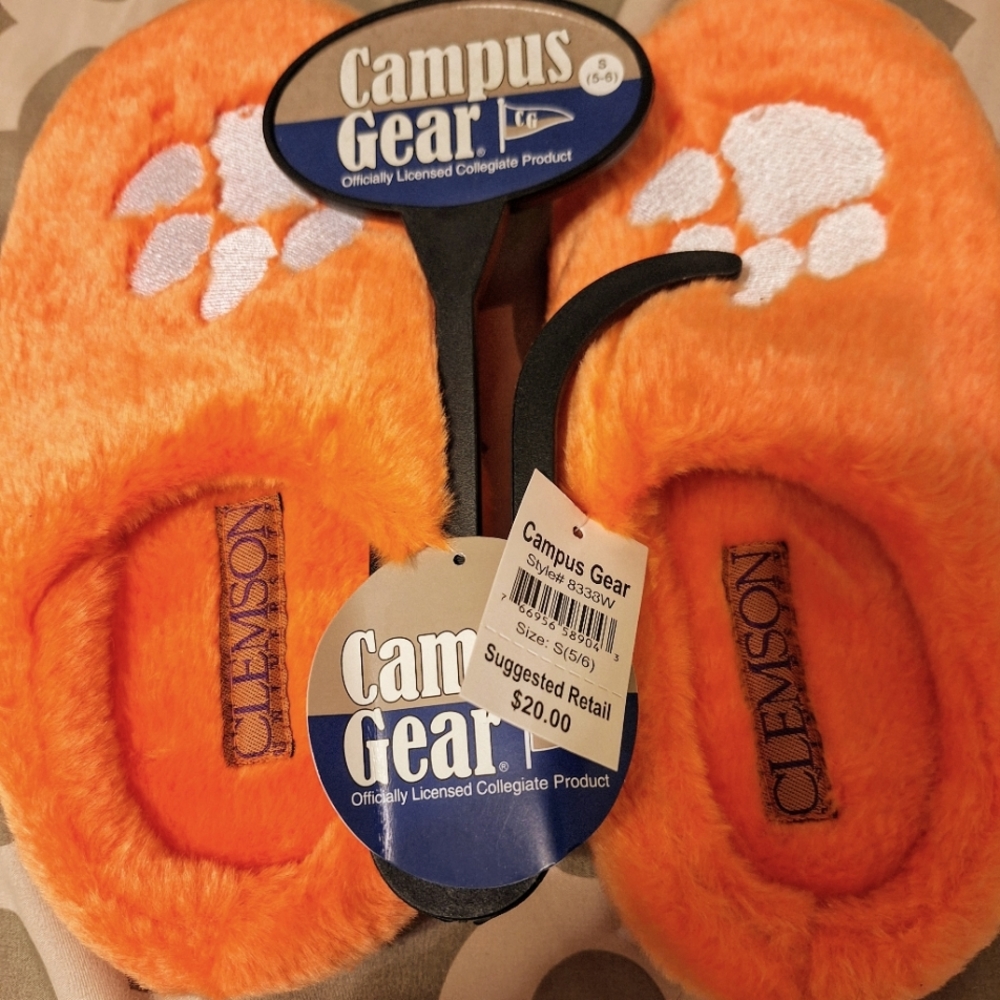 NWT Campus Gear Clemson Slippers!